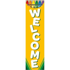 Eureka Crayola Welcome Vertical Classroom Banner for Teachers, 12″ x 45″