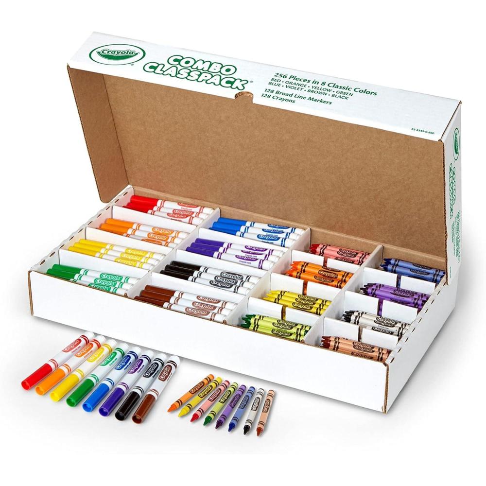 imageCrayola Crayons and Washable Markers Classpack 256ct Bulk Markers for Kids Teacher Art Supplies for Preschool ampamp Kindergarten Classrooms
