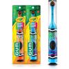 GUM Crayola Power Toothbrush for Kids, Extra Soft Bristled Toddler Toothbrushes, Travel Cap + Suction Cup Base, Batteries Included, 1 Count(1 Count)