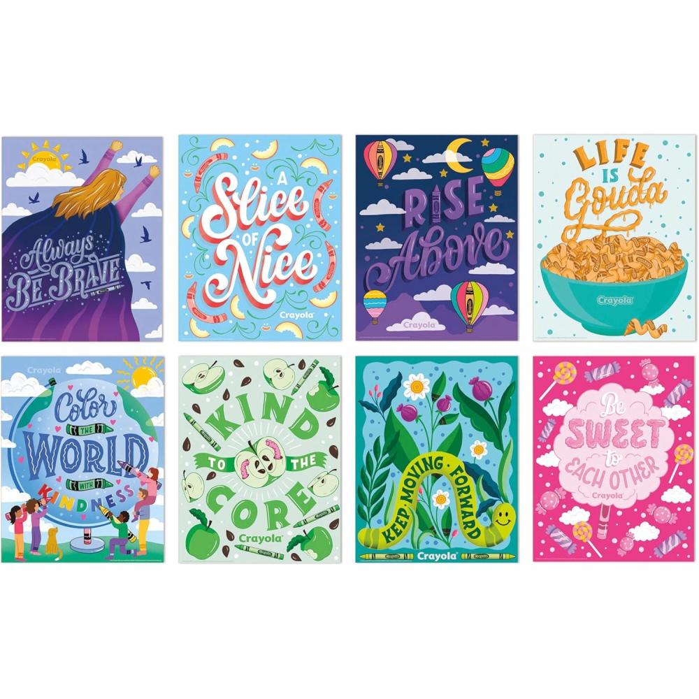 imageEureka Crayola Colors of Kindness Mini Classroom Poster Set for Teachers 11 x 14 8 PiecesCrayola