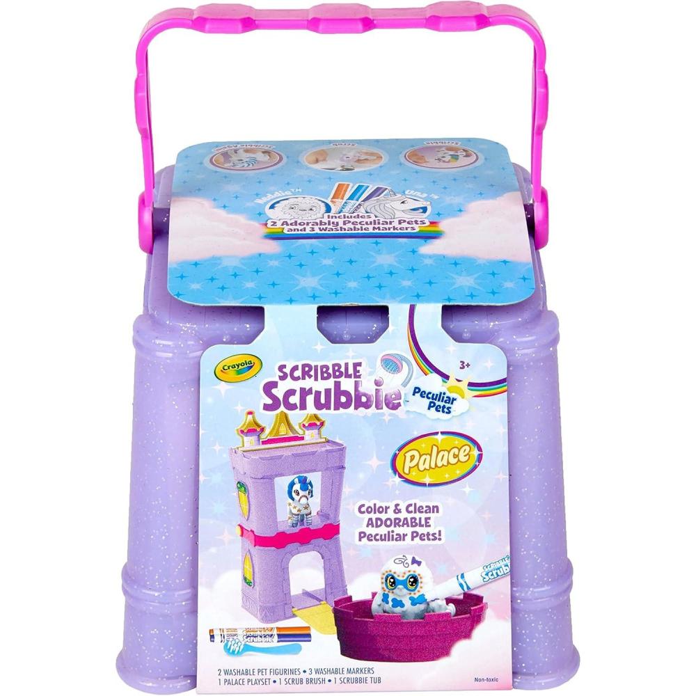 imageCrayola Scribble Scrubbie Peculiar Pets Palace Playset with Yeti amp Unicorn Toys Kids Gifts for Girls amp Boys Ages 3 4 5 9Palace Playset