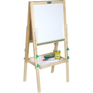 Crayola Wooden Art Easel for Kids, 2-in-1 Dry Erase Board & Chalkboard, Gifts for Toddlers, Ages 3, 4, 5(Mini Easel)