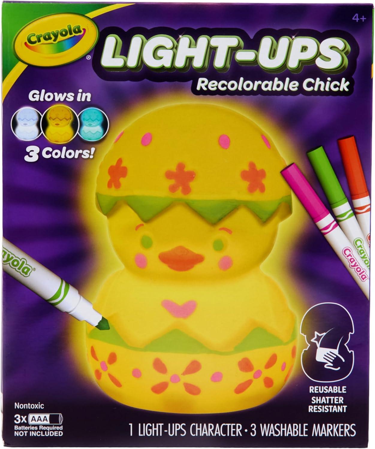 imageCrayola LightUps  Chick Recolorable Light Up Chicken Easter Craft Decoration Easter Egg Toy for Kids Basket Stuffer for Kids Ages 4Chick