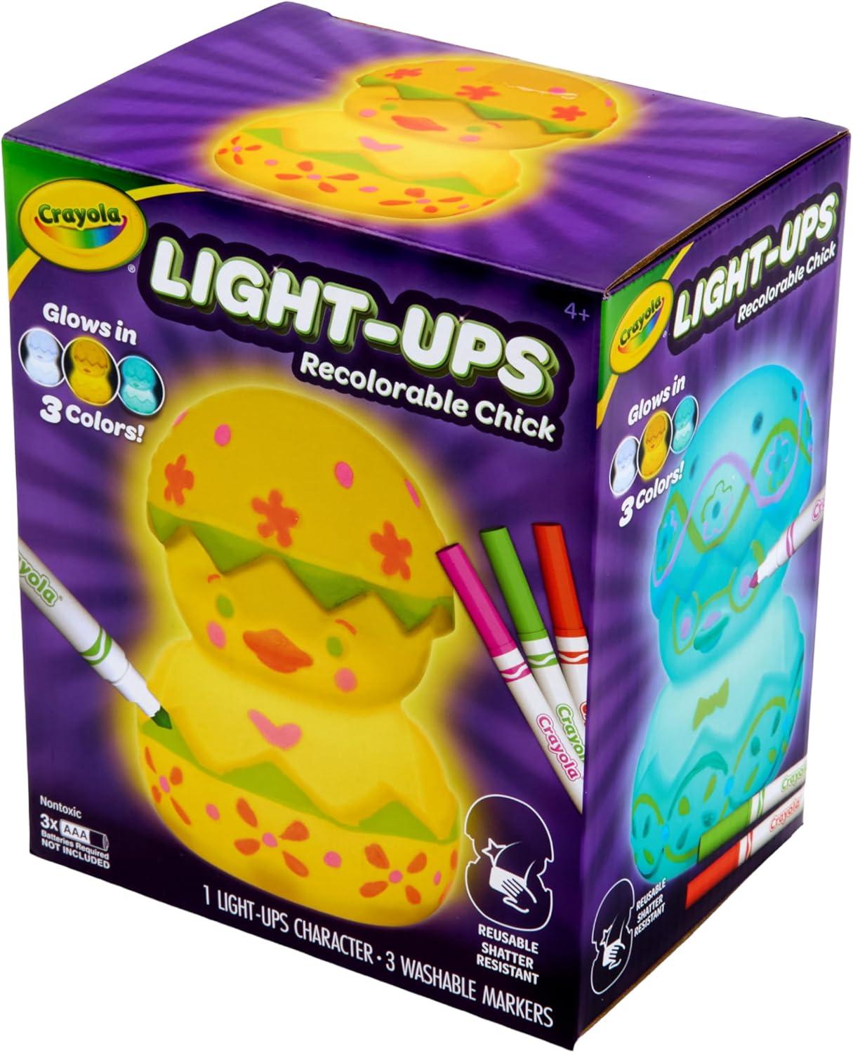 imageCrayola LightUps  Chick Recolorable Light Up Chicken Easter Craft Decoration Easter Egg Toy for Kids Basket Stuffer for Kids Ages 4Chick