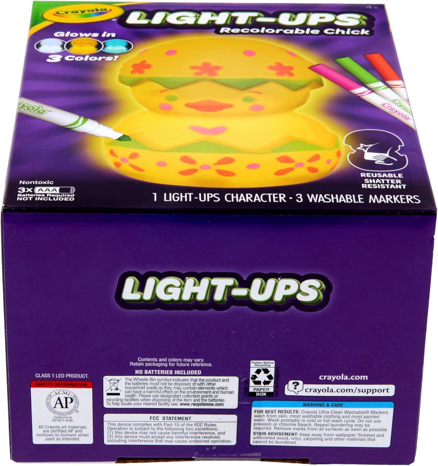 imageCrayola LightUps  Chick Recolorable Light Up Chicken Easter Craft Decoration Easter Egg Toy for Kids Basket Stuffer for Kids Ages 4Chick
