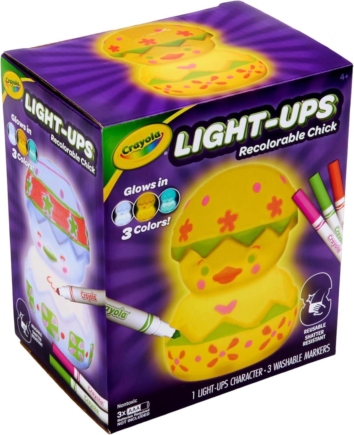imageCrayola LightUps  Chick Recolorable Light Up Chicken Easter Craft Decoration Easter Egg Toy for Kids Basket Stuffer for Kids Ages 4Chick