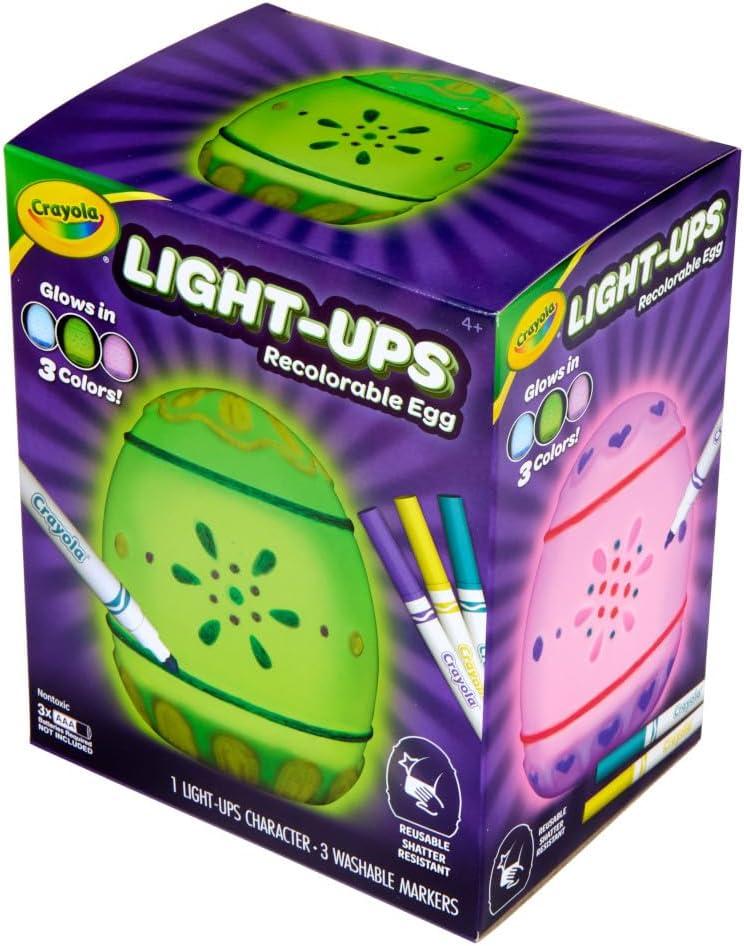 imageCrayola LightUps  Chick Recolorable Light Up Chicken Easter Craft Decoration Easter Egg Toy for Kids Basket Stuffer for Kids Ages 4Egg