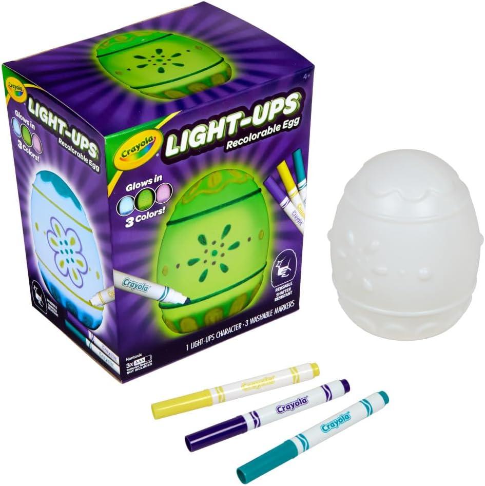 imageCrayola LightUps  Chick Recolorable Light Up Chicken Easter Craft Decoration Easter Egg Toy for Kids Basket Stuffer for Kids Ages 4Egg