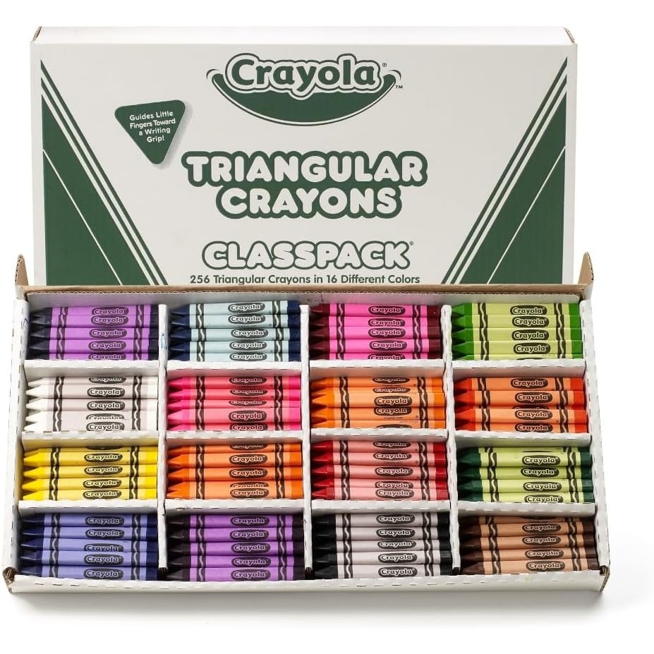 image:imageCrayola Triangular Crayon Classpack 256ct 16 Colors Bulk Toddler Crayons Teacher Classroom Must Haves School Supplies Preschool amp Kindergarten256 Count Pack of 1