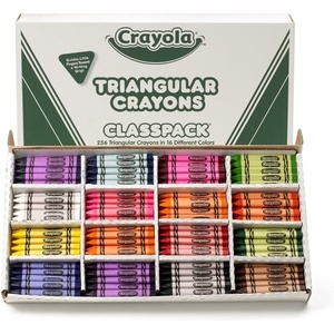 Crayola Triangular Crayon Classpack (256ct), 16 Colors, Bulk Toddler Crayons, Teacher Classroom Must Haves, School Supplies, Preschool & Kindergarten(256 Count (Pack of 1))
