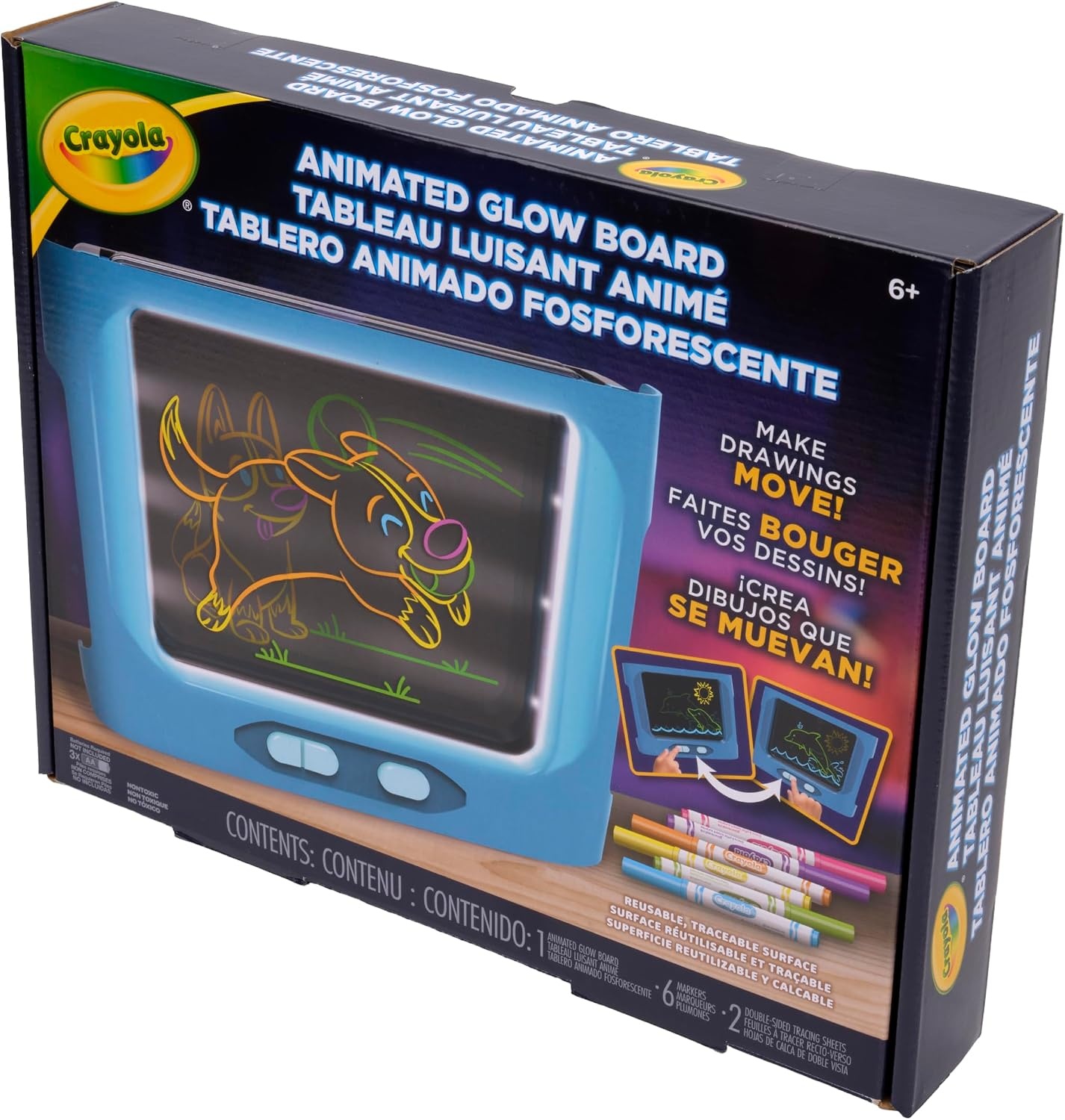 image:imageCrayola Animated Glow Board DualScreen LED Drawing Board with Light Animation Light Up Tracing Projector Gift for Kids Toys for Boys amp Girls Ages 6