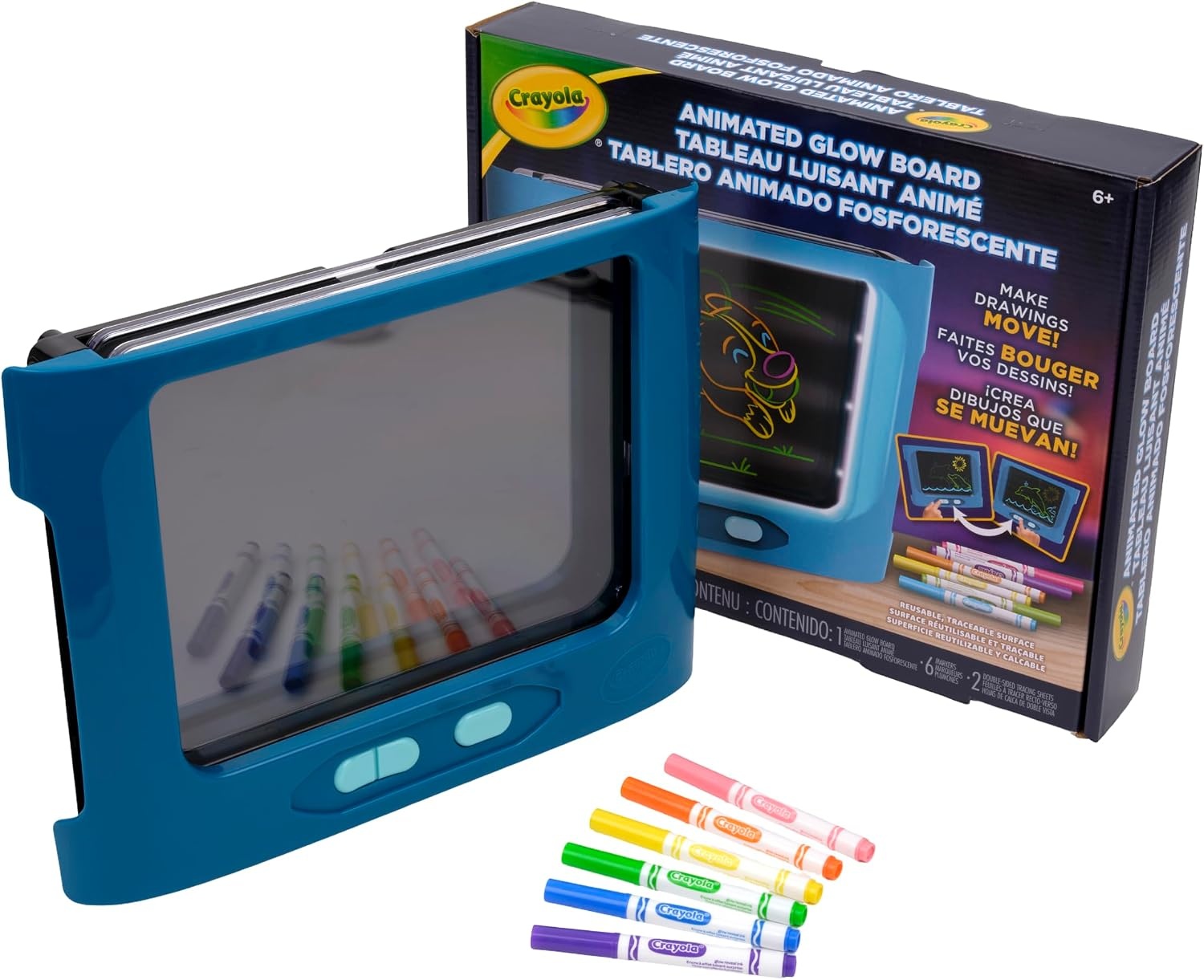 image:imageCrayola Animated Glow Board DualScreen LED Drawing Board with Light Animation Light Up Tracing Projector Gift for Kids Toys for Boys amp Girls Ages 6
