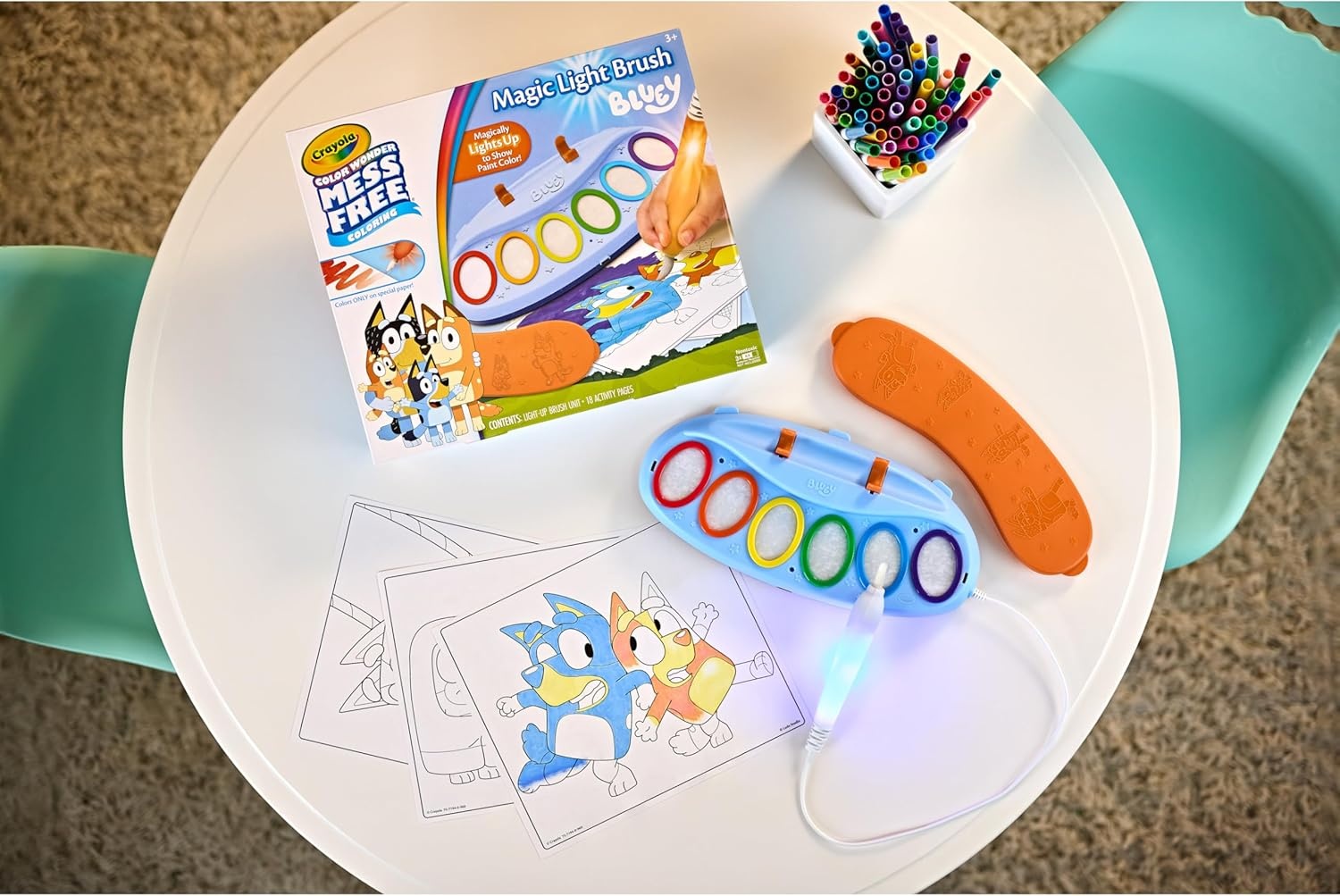 image:imageCrayola Color Wonder Magic Light Brush Featuring Ms Rachel MessFree Coloring Set with Songs Paint Set for Toddlers Art Gift for Kids Ages 3 amp Up85 x 11 inches