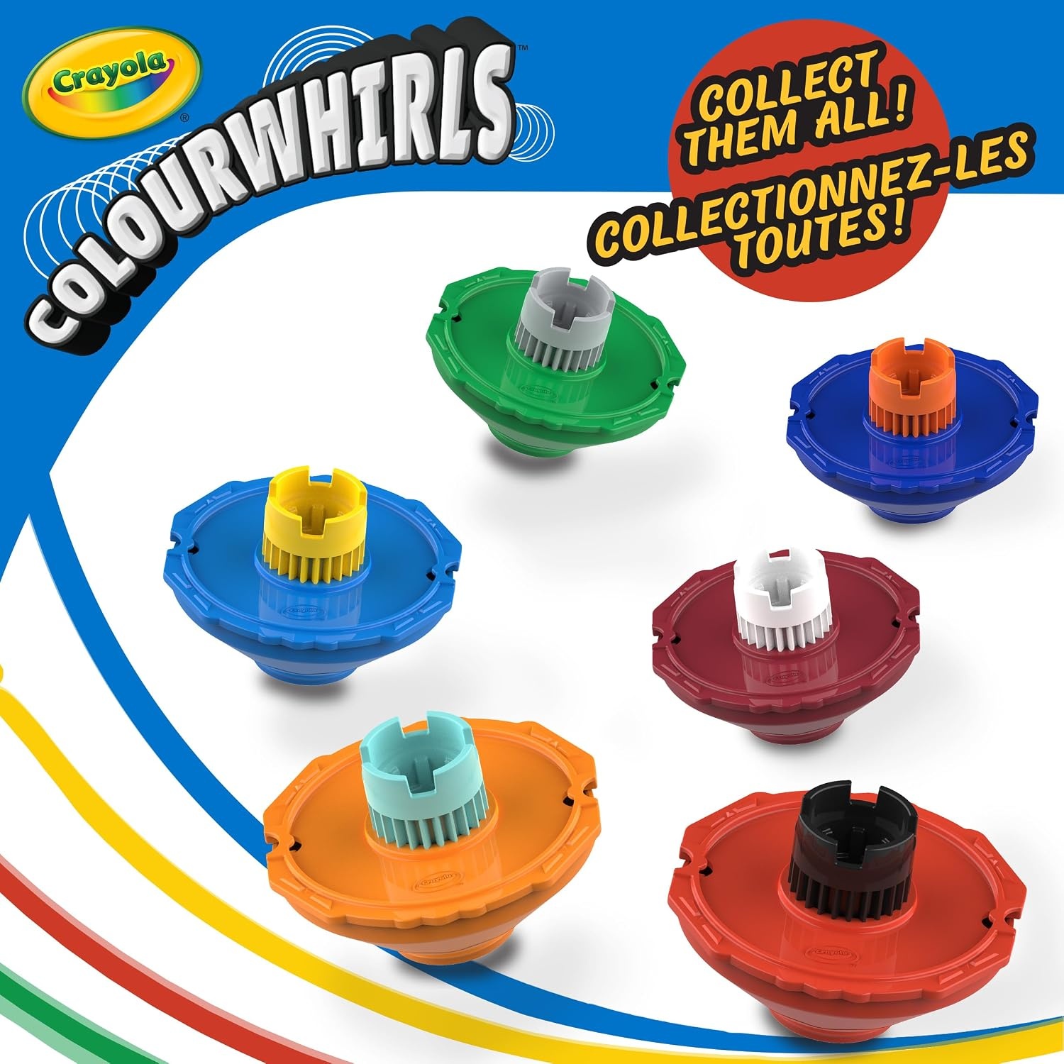 image:imageCrayola Colourwhirls Classic 3 Ct Playset Spin Art Toy with Washable Markers and Battle Arena Competition Game for Kids Ages 6 7 8 9