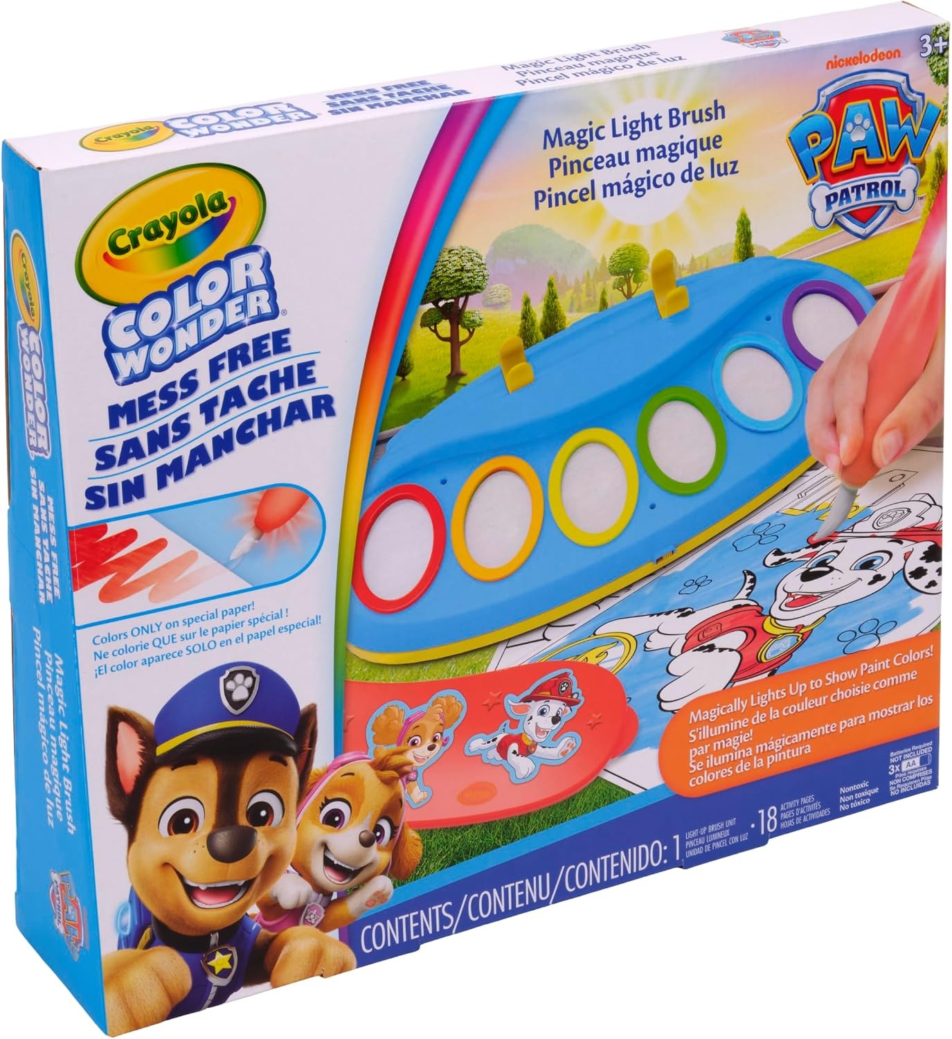 image:imageCrayola PAW Patrol Color Wonder Magic Light Brush Mess Free Painting Kit for Kids with Lightup Brush Gift for Toddlers Preschool Art Activities Ages 3