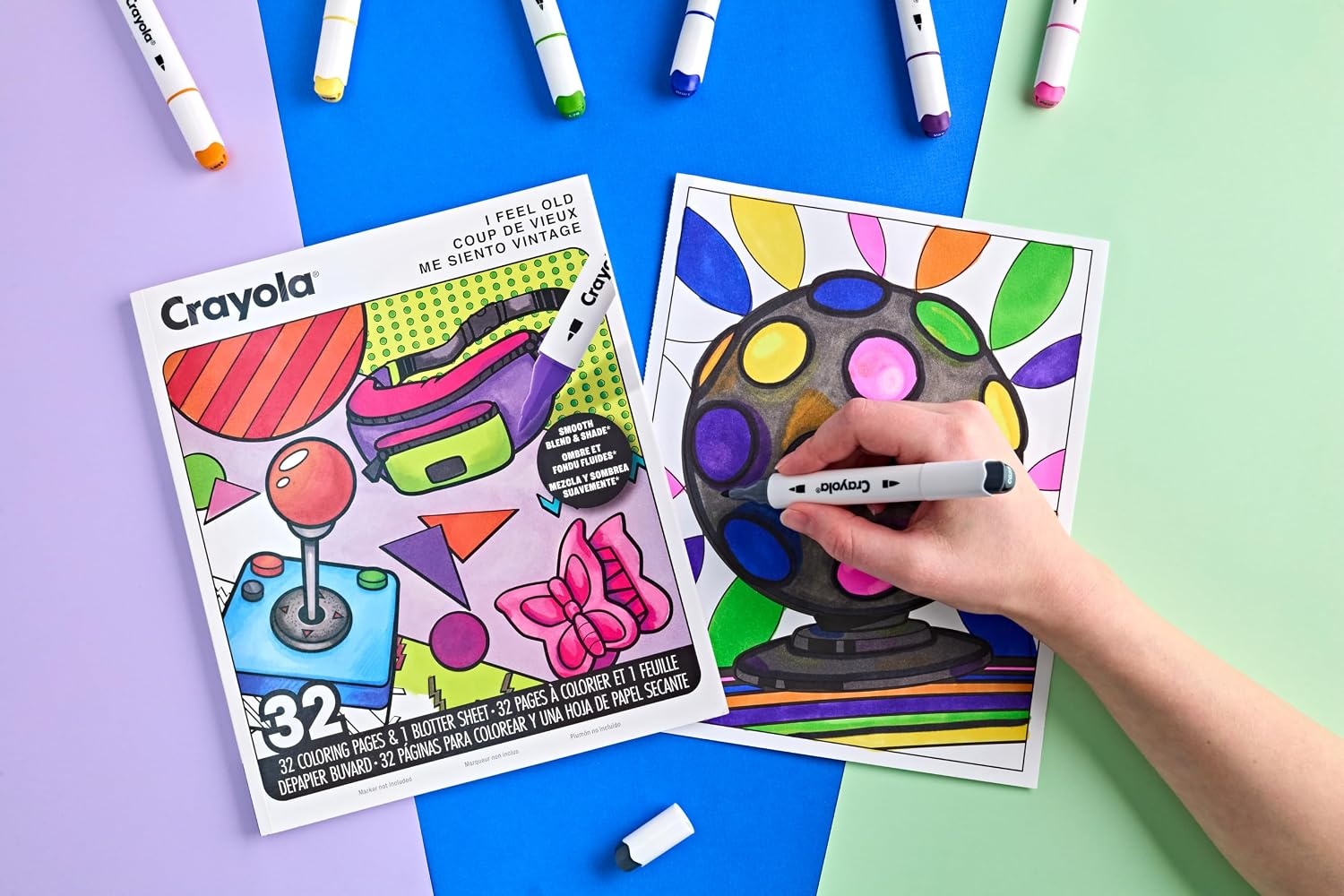 image:imageCrayola Stay Hydrated Adult Coloring Book 32 Pgs Premium Paper Stress Relief and Relaxation Activities Gift for Women and MenI Feel Old