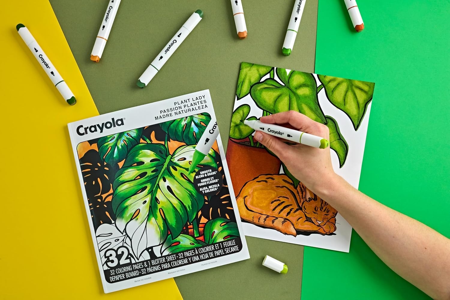 image:imageCrayola Stay Hydrated Adult Coloring Book 32 Pgs Premium Paper Stress Relief and Relaxation Activities Gift for Women and MenPlant Lady