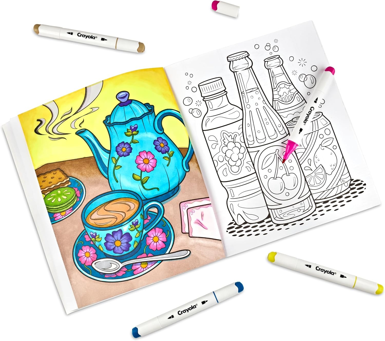 image:imageCrayola Stay Hydrated Adult Coloring Book 32 Pgs Premium Paper Stress Relief and Relaxation Activities Gift for Women and MenStay Hydrated