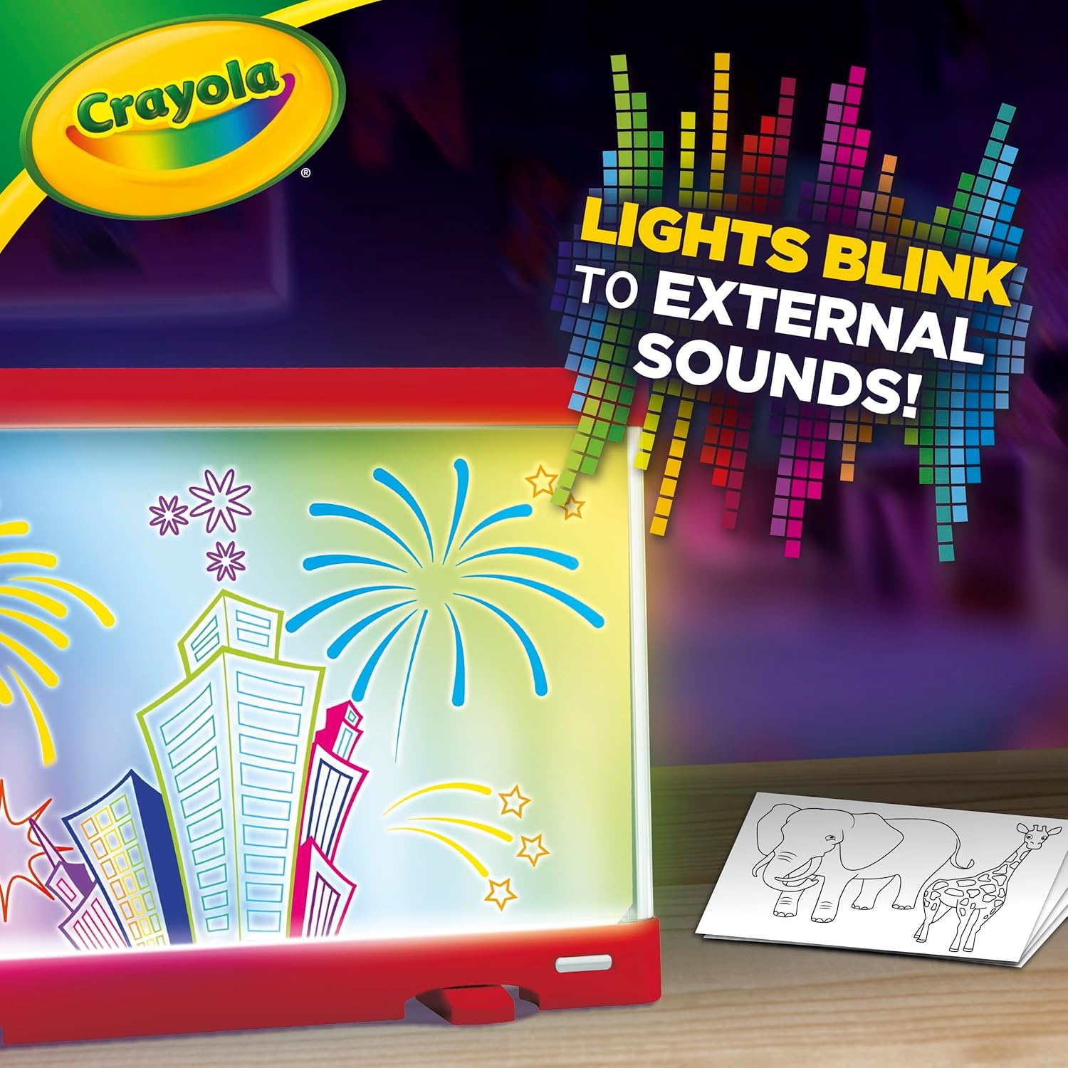 image:imageCrayola Ultimate Light Board ColorVibe Sound Reactive Light Up Drawing Tablet for Kids LED Art Projector Board Kids Gifts Toys for Boys amp Girls Ages 6Compact