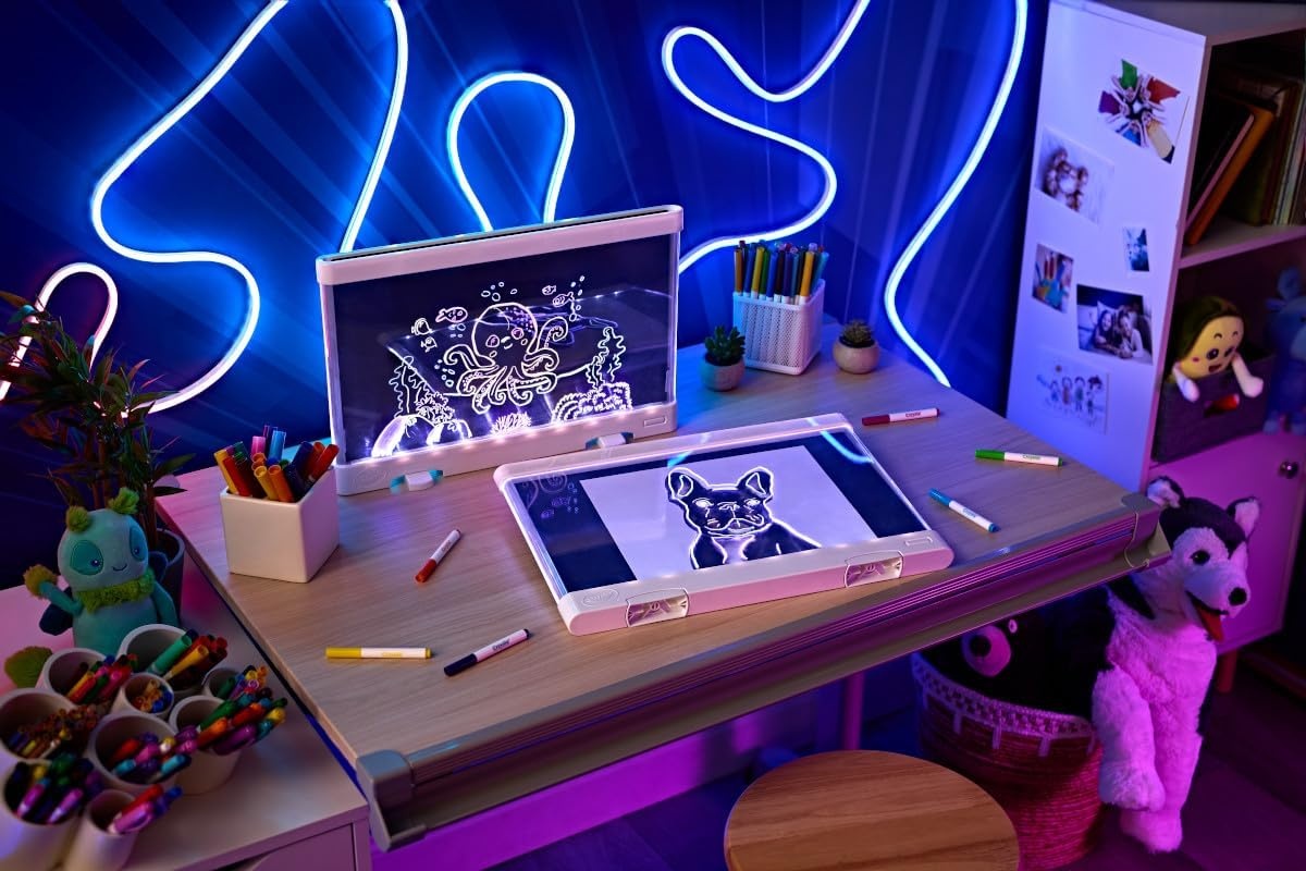 image:imageCrayola Ultimate Light Board ColorVibe Sound Reactive Light Up Drawing Tablet for Kids LED Art Projector Board Kids Gifts Toys for Boys amp Girls Ages 619W x 12H