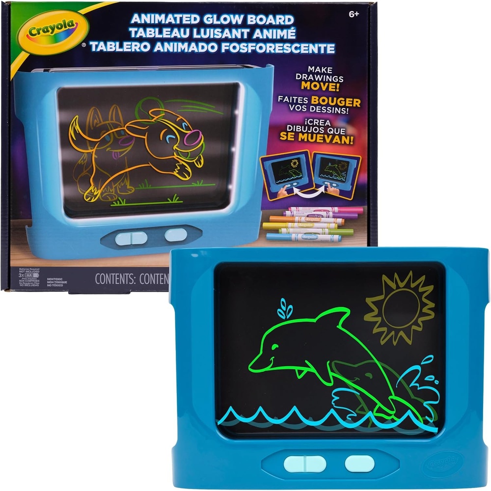 image:imageCrayola Animated Glow Board DualScreen LED Drawing Board with Light Animation Light Up Tracing Projector Gift for Kids Toys for Boys amp Girls Ages 6