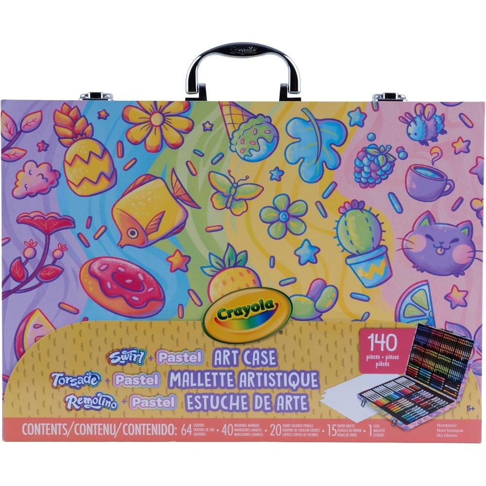 image:imageCrayola Art Kit with Swirl amp Pastel Art Supplies Includes Crayons Markers amp Colored Pencils Arts amp Crafts Activity Set Gift for Kids Ages 5 6 7 8