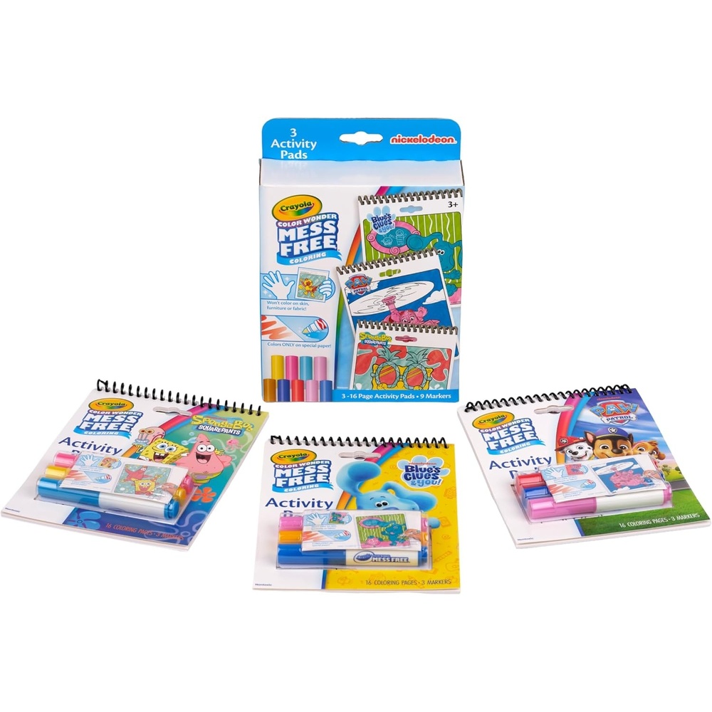 image:imageCrayola Color Wonder Nickelodeon Activity Pad Bundle 3pk MessFree Coloring Set for Kids Paw Patrol Spongebob amp Blues Clues Travel Activity Gift for Toddlers 3