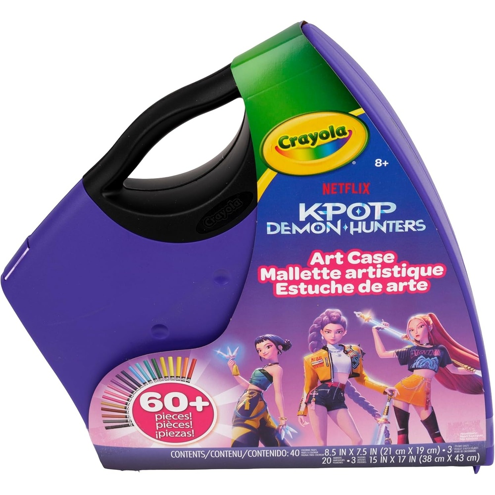 image:imageCrayola Kpop Demon Hunters Art Case 40pcs Coloring amp Sticker Craft Kit Gift for Kids amp Teens Travel Activity Set Ages 8