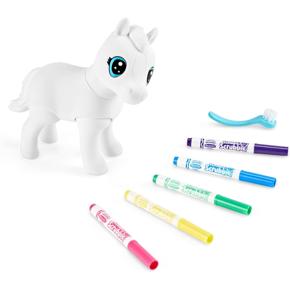 image:imageCrayola Scribble Scrubbie Jumbo Evie Large Posable Animal Toy 6 Inches Horse for Girls amp Boys Animal Grooming Gift