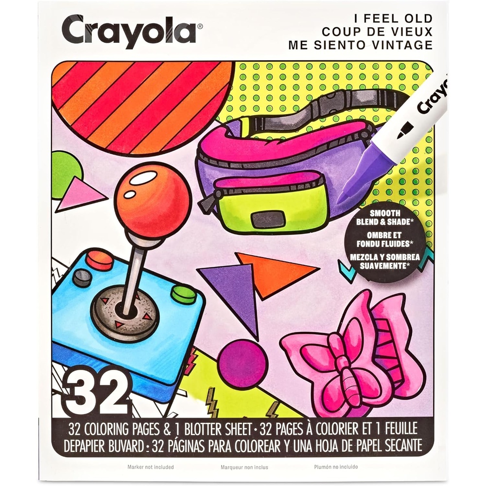 image:imageCrayola Stay Hydrated Adult Coloring Book 32 Pgs Premium Paper Stress Relief and Relaxation Activities Gift for Women and MenI Feel Old