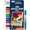 Crayola Bullet Tip Acrylic Paint Markers (10ct), Adult Coloring Marker Set, Coloring Book Art Supplies, For Drawing, Journaling & Construction Paper Crafts(12 Count (Pack of 2))