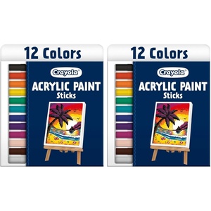 Crayola Bullet Tip Acrylic Paint Markers (10ct), Adult Coloring Marker Set, Coloring Book Art Supplies, For Drawing, Journaling & Construction Paper Crafts(12 Count (Pack of 2))