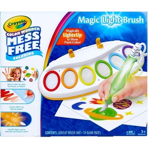 Crayola Color Wonder Magic Light Brush Featuring Ms. Rachel, MessFree Coloring Set with Songs, Paint Set for Toddlers, Art Gift for Kids, Ages 3 & Up(25 Piece Set)