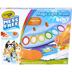 Crayola Color Wonder Magic Light Brush Featuring Ms. Rachel, MessFree Coloring Set with Songs, Paint Set for Toddlers, Art Gift for Kids, Ages 3 & Up(8.5 x 11 inches)
