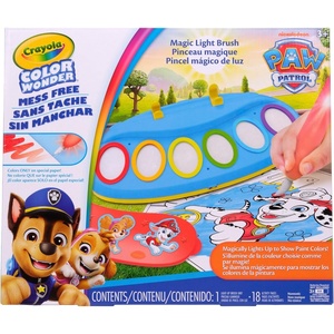 Crayola PAW Patrol Color Wonder Magic Light Brush – Mess Free Painting Kit for Kids with Lightup Brush, Gift for Toddlers, Preschool Art Activities, Ages 3+