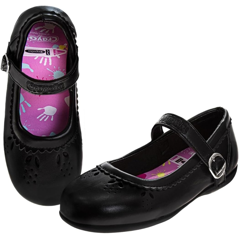 image:imageCrayola Shoes for Girls Mary Jane Ballet Flats Dress School Shoes for Girl Size 910 Toddler 1113 Little Kid 14 Big KidCharcoal