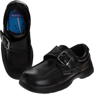 Crayola Boys Black School Uniform Dress Shoes Lace-Up & Strap Styles Classic Formal Shoes Toddler 7–10 Little Kid 11–13 Big Kid 1–4(Charcoal)