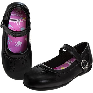 Crayola Shoes for Girls Mary Jane Ballet Flats Dress School Shoes for Girl Size 9-10 Toddler 11-13 Little Kid 1-4 Big Kid(Charcoal)