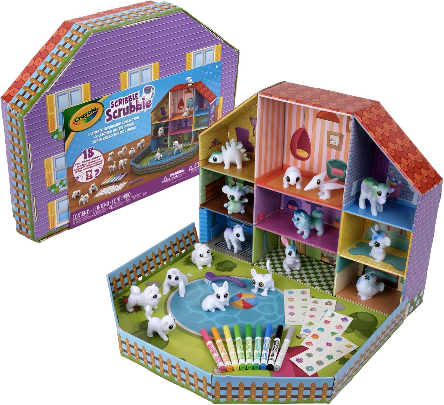 image:imageCrayola Scribble Scrubbie Pets Friendship Collection 18 Pets amp 10 Markers Reusable Coloring Arts and Crafts Screen Free Mystery Toys Holiday amp Birthday Gifts for Kids Ages 3 Amazon Exclusive