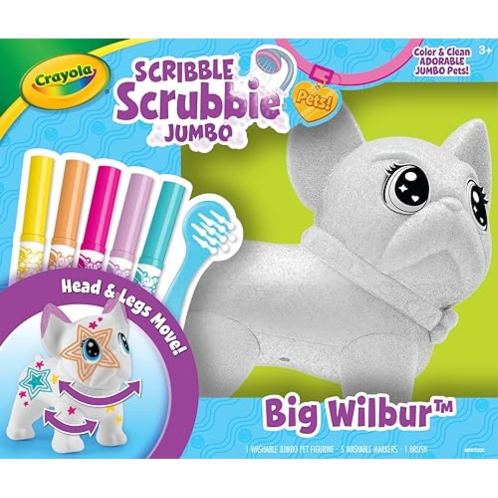 image:imageCrayola Jumbo 6 inch Scribble Scrubbie Pets Rory the Dino Posable Kids Toy Customizable Toy GiftDog