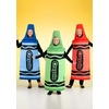 Green Crayola Crayon Kids Costume Pullover Tunic with Hood, Foam Backed