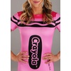 Tickle Me Pink Crayola Crayon Women’s Costume – Dress with Foam Hat, Officially Licensed
