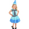 Blue Crayola Crayon Costume Dress for Toddlers with Headband Hat