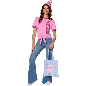 Spirit Halloween Crayola Adult Be Sweet Pink Crayon Costume Kit | Officially Licensed | Easy Halloween Costume