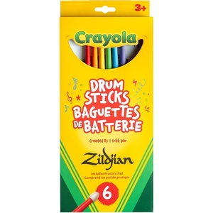 Zildjian ZKIDS Crayola Kids Drumsticks | fun colorful design for young players, lightweight easy-hold build, ideal first lesson gift, smaller grip for little hands