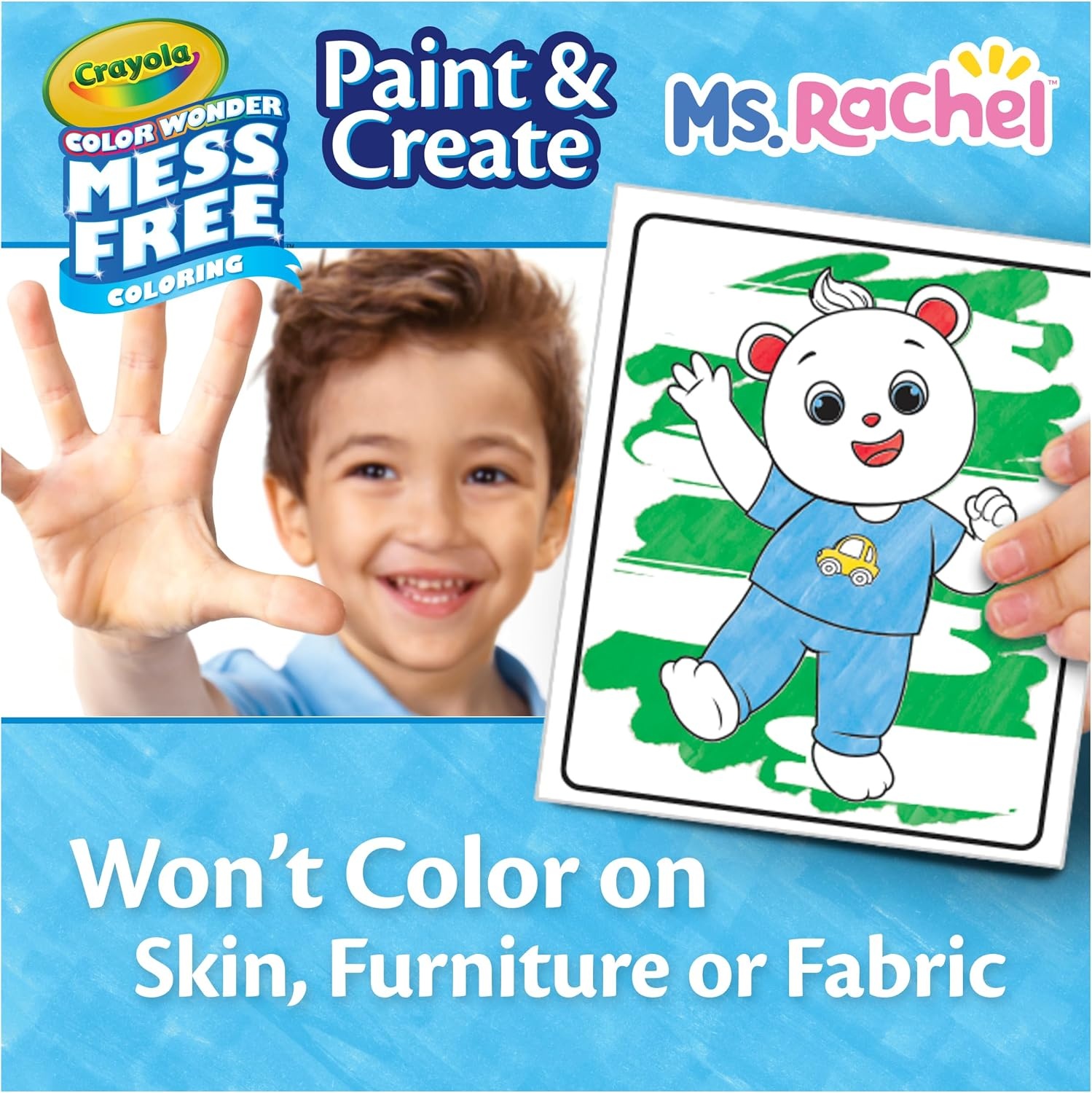 image:imageCrayola Color Wonder Paint amp Create Set Ms Rachel MessFree Painting Kit for Kids 25 Coloring Pages 5 Ink Pads amp Paint Brush Gift for Toddlers Ages 3