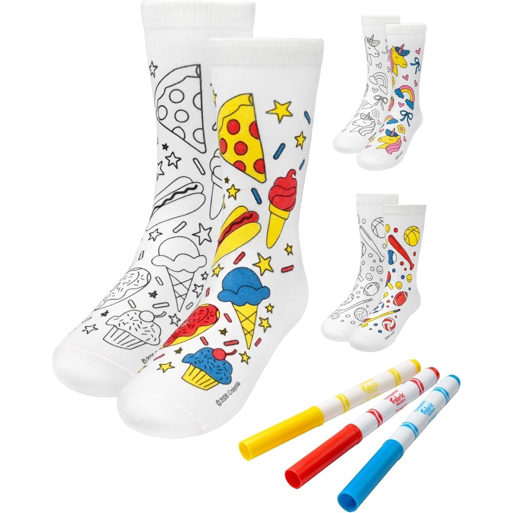image:imageCrayola ColorIn Socks  Novelty Coloring Socks for Boys amp Girls  410YSnack Attack