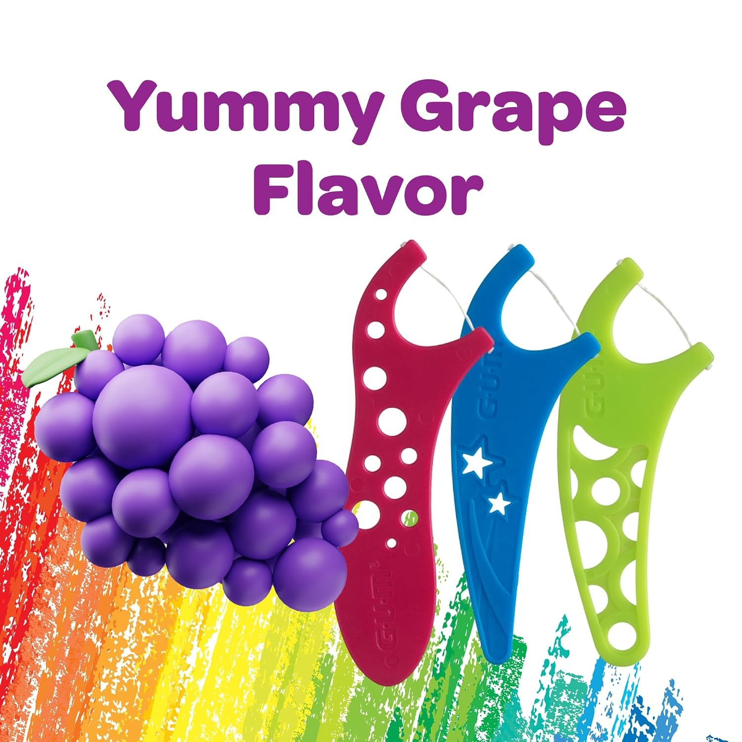 image:imageGUM Crayola Kids Floss Pick with Fluoride Grape Flavor 75 Count 6 Pack75 Count