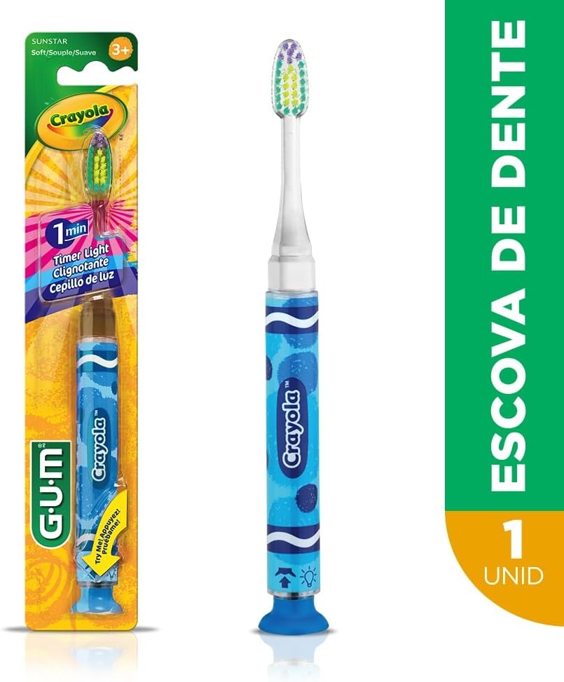 image:imageGUM Crayola Timer Light Kids Soft Toothbrush Ages 3 1 Count1 Count Pack of 1
