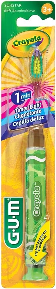 image:imageGUM Crayola Timer Light Kids Soft Toothbrush Ages 3 1 Count1 Count Pack of 1